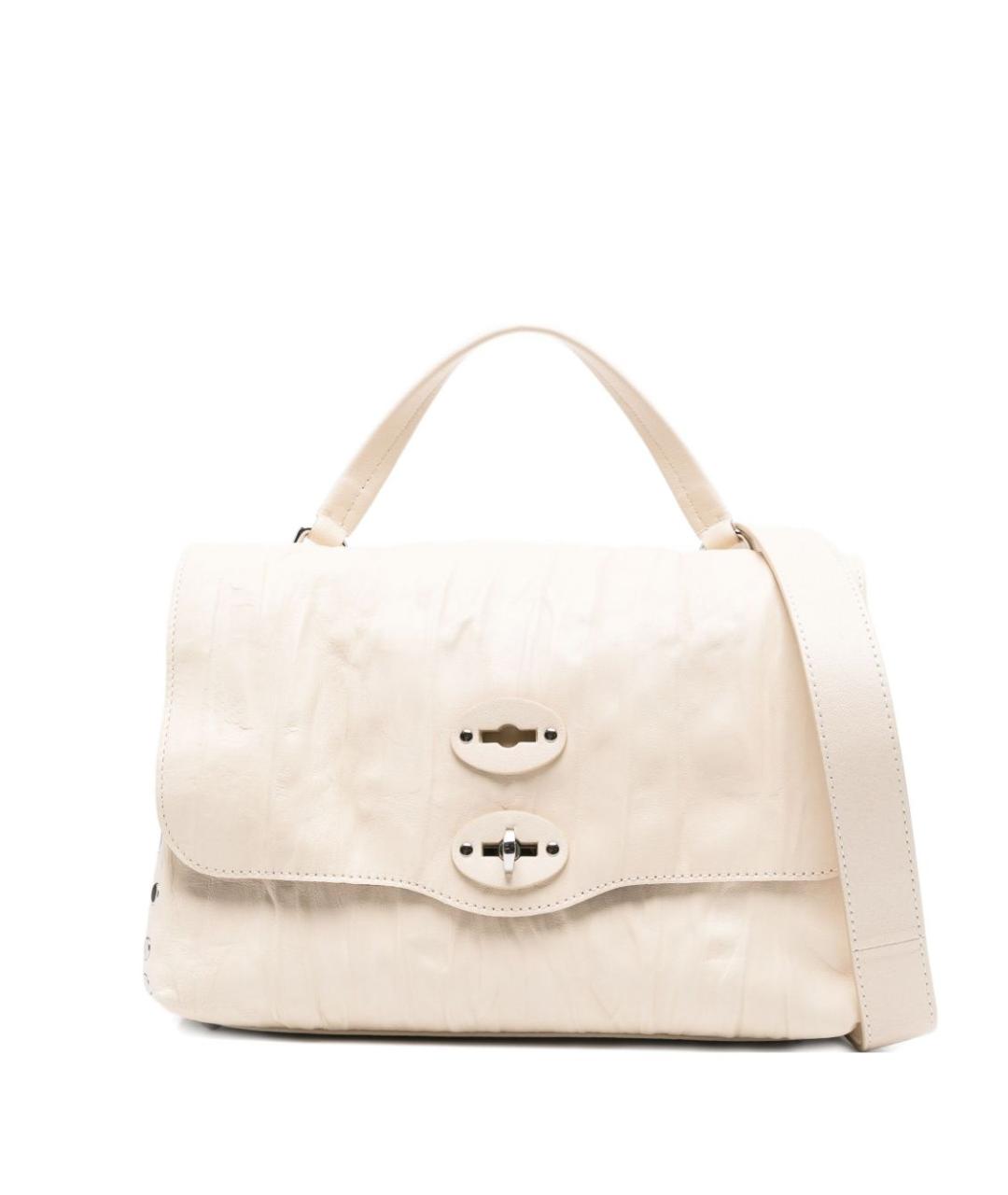 ZANELLATO Белая кожаная сумка с короткими ручками, фото 1