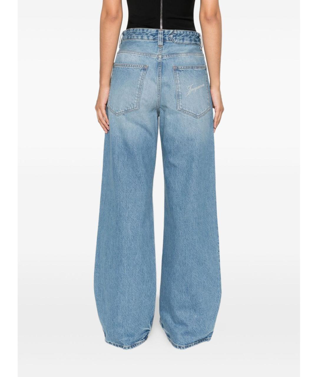 JACQUEMUS Голубые хлопковые прямые джинсы, фото 2