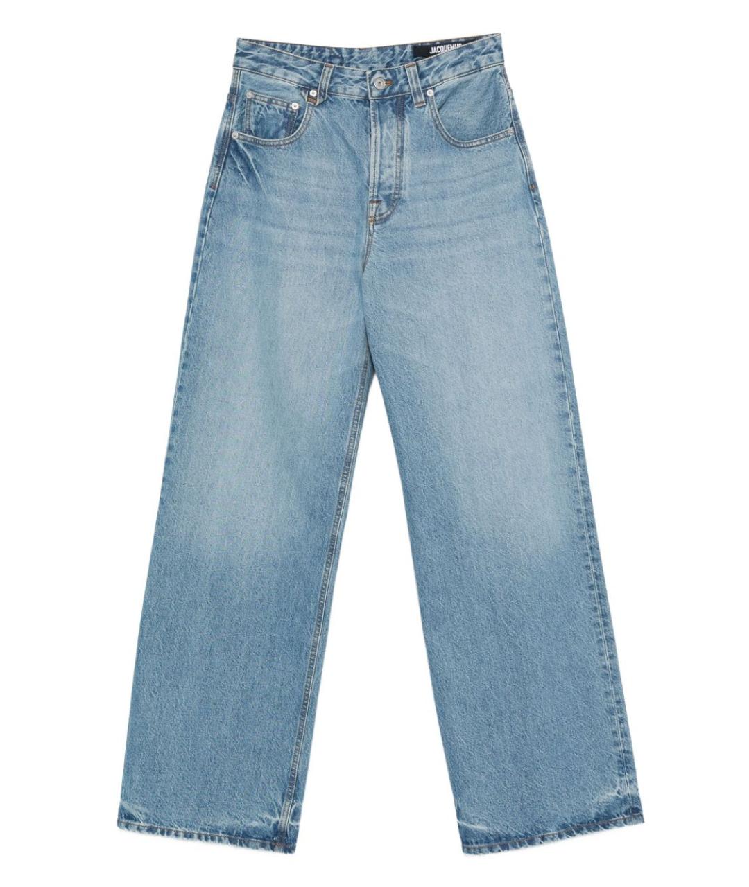 JACQUEMUS Голубые хлопковые прямые джинсы, фото 1