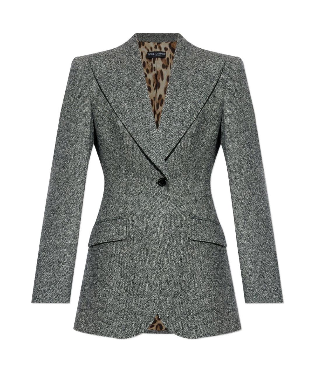 DOLCE&GABBANA Серый шерстяной жакет/пиджак, фото 1