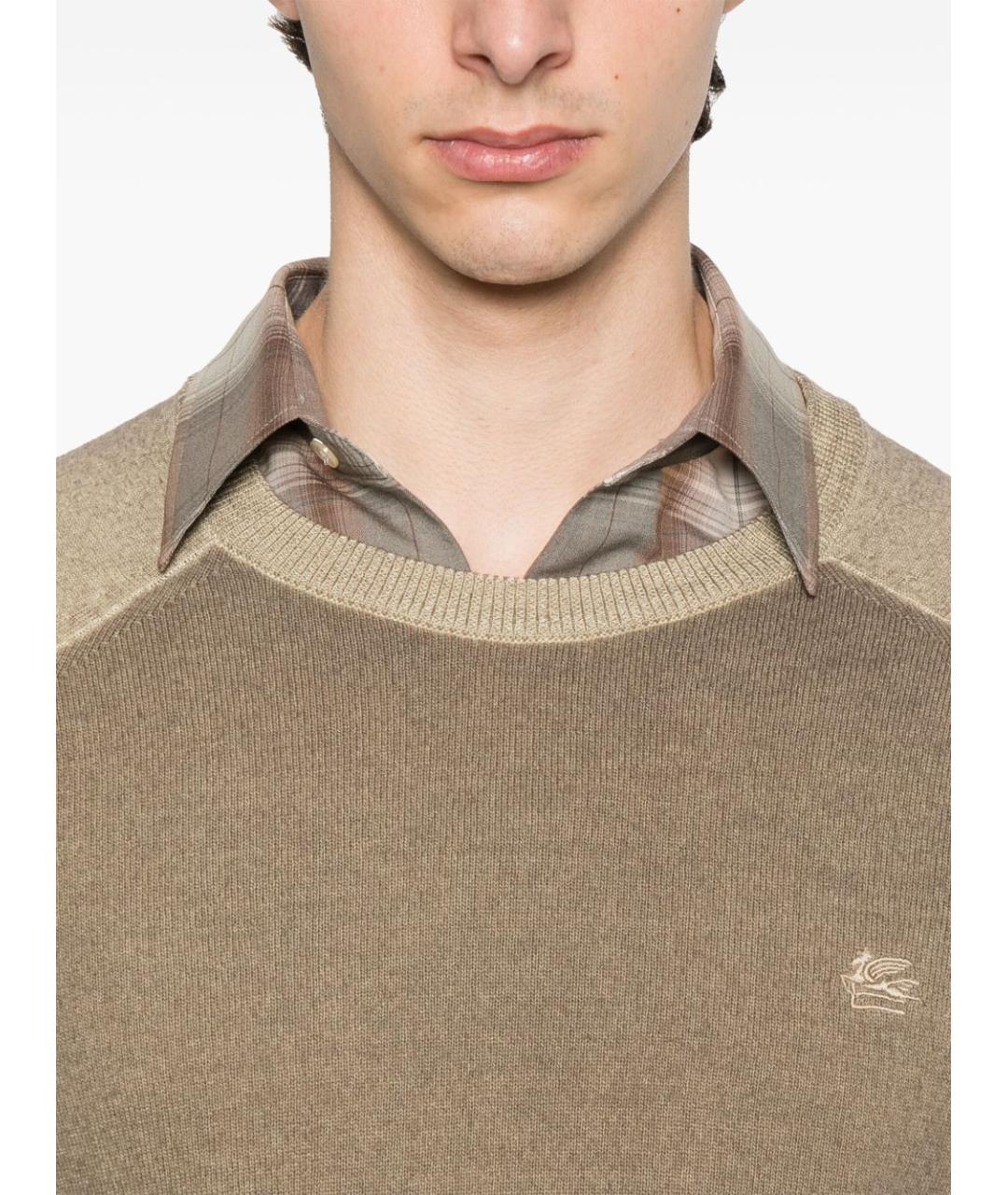 ETRO Хаки шерстяной джемпер / свитер, фото 4