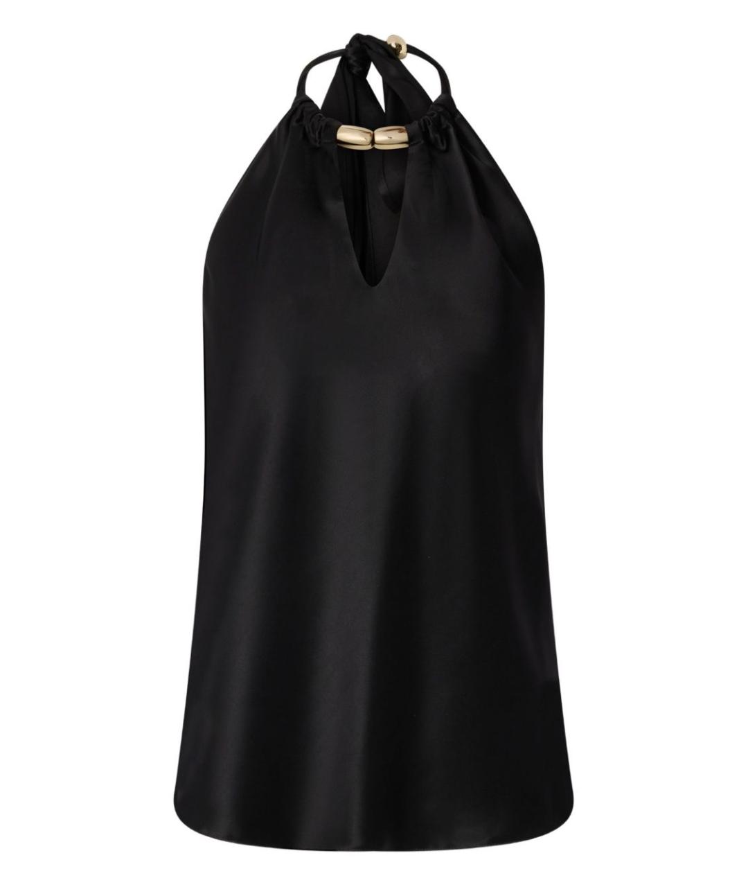 PINKO Черная ацетатная майка, фото 1