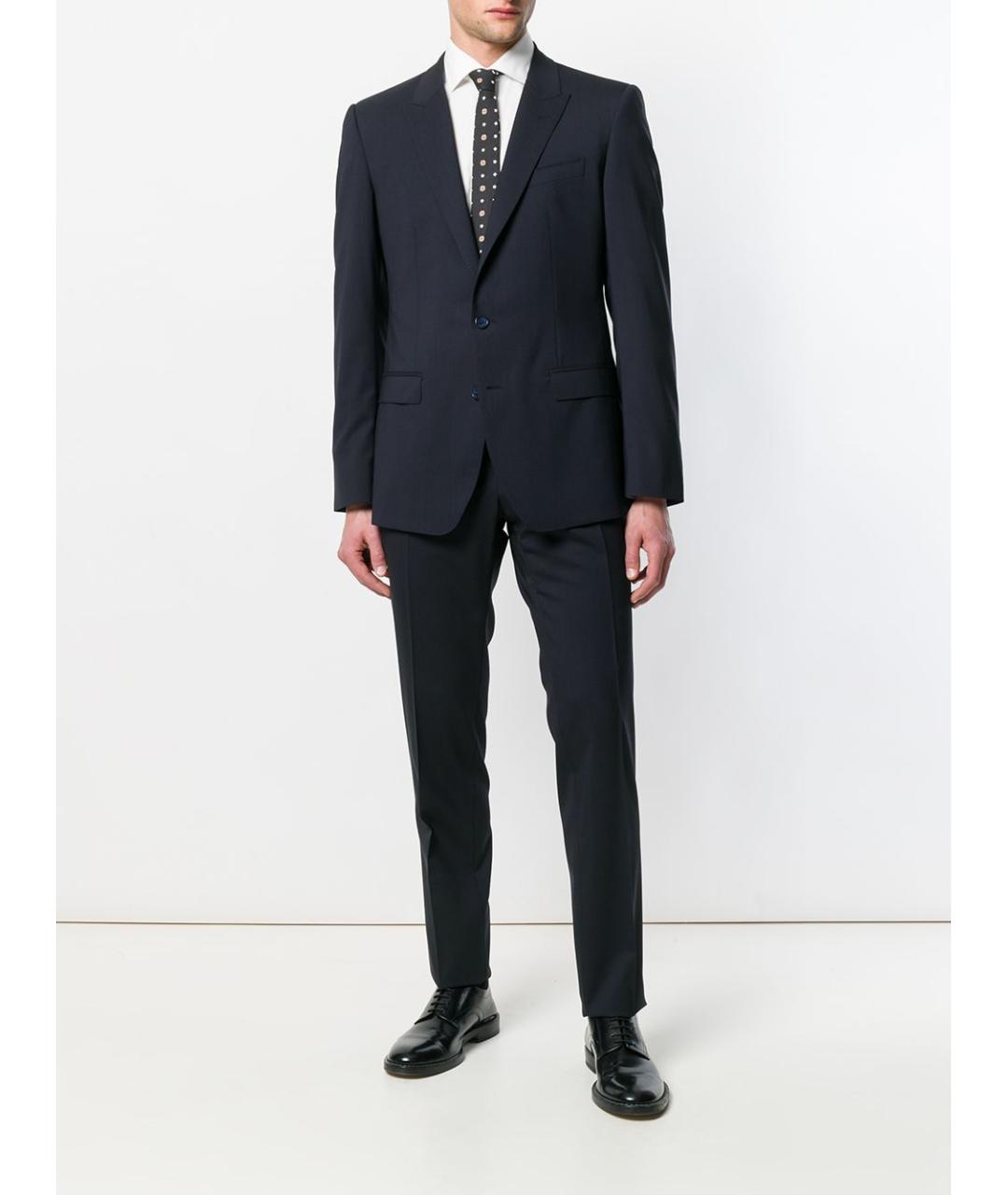 DOLCE&GABBANA Темно-синий классический костюм, фото 2