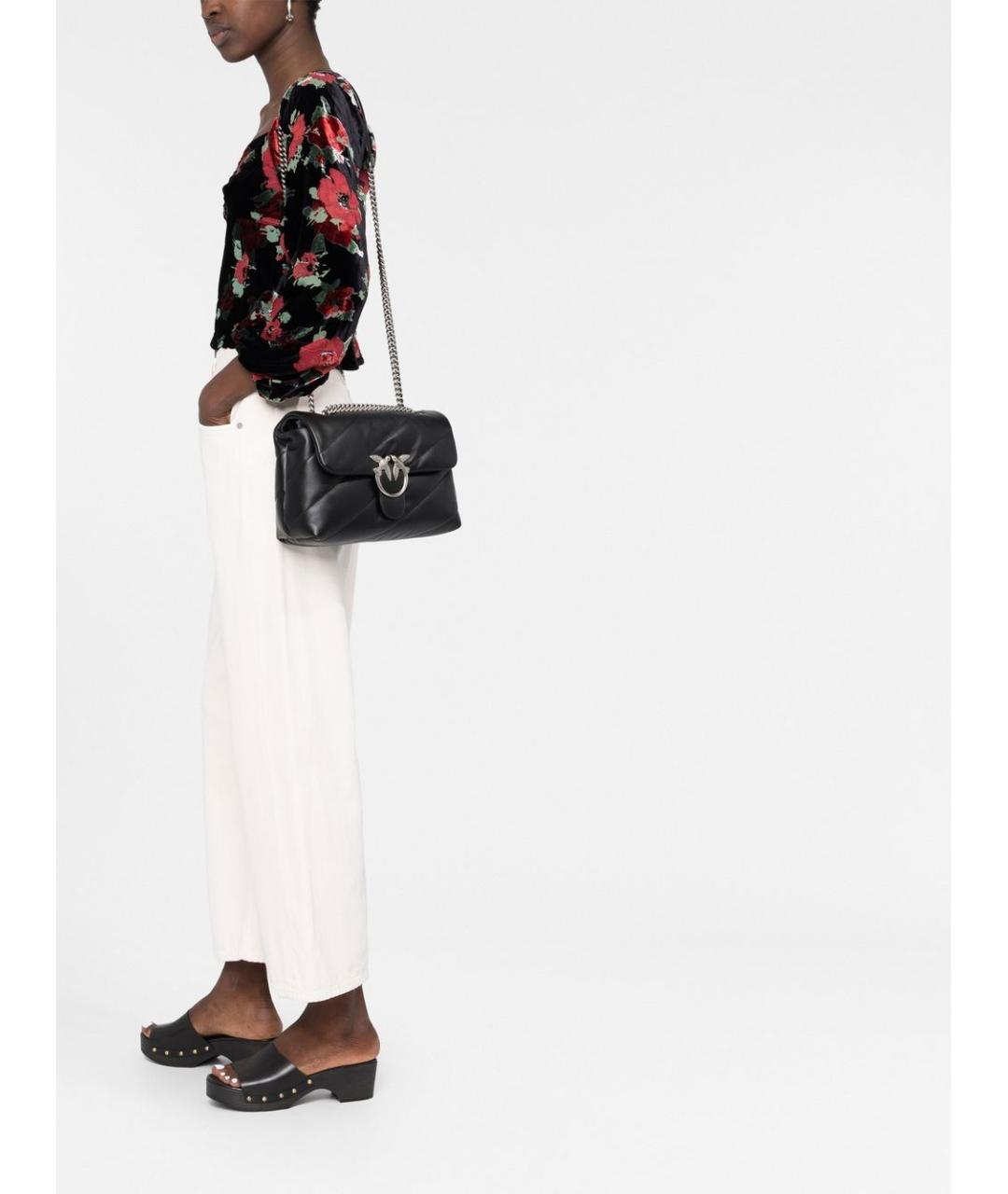 PINKO Черная кожаная сумка через плечо, фото 2