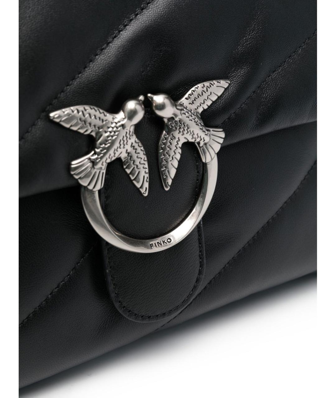 PINKO Черная кожаная сумка через плечо, фото 5