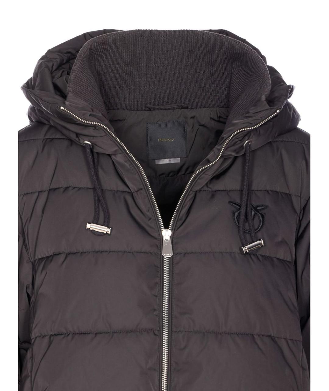PINKO Черный полиэстеровый пуховик, фото 3