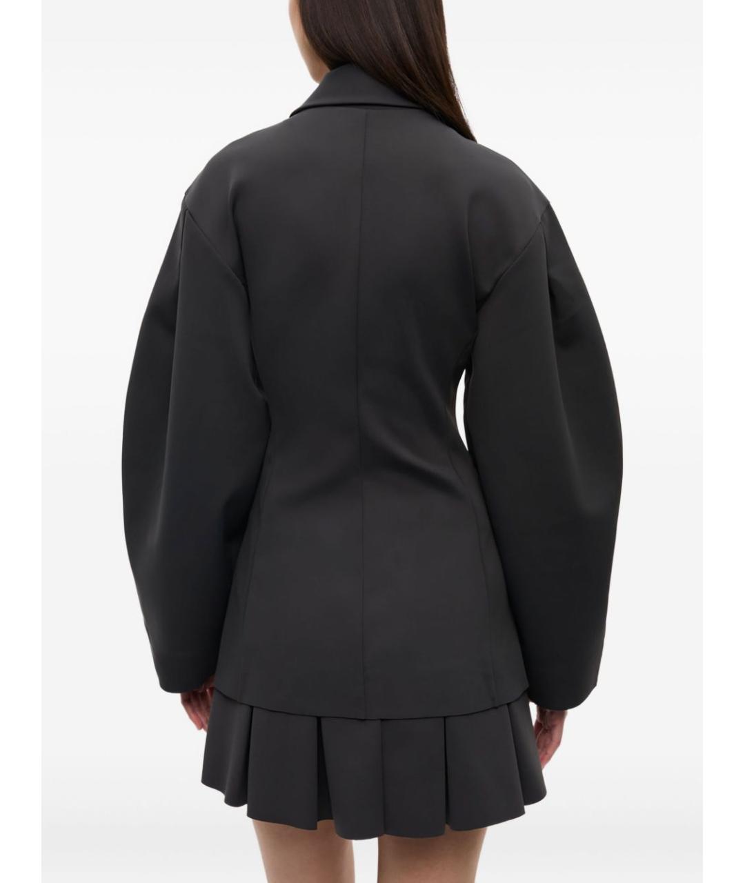 GANNI Антрацитовый полиамидовый жакет/пиджак, фото 5