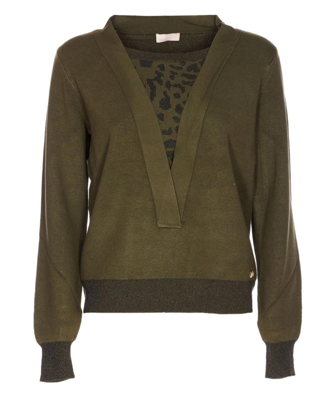 LIU JO Зеленый вискозный джемпер / свитер, фото 1