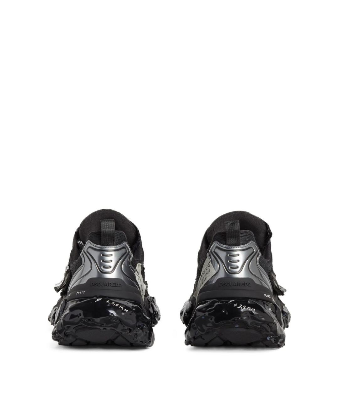 DSQUARED2 Черные текстильные низкие кроссовки / кеды, фото 2