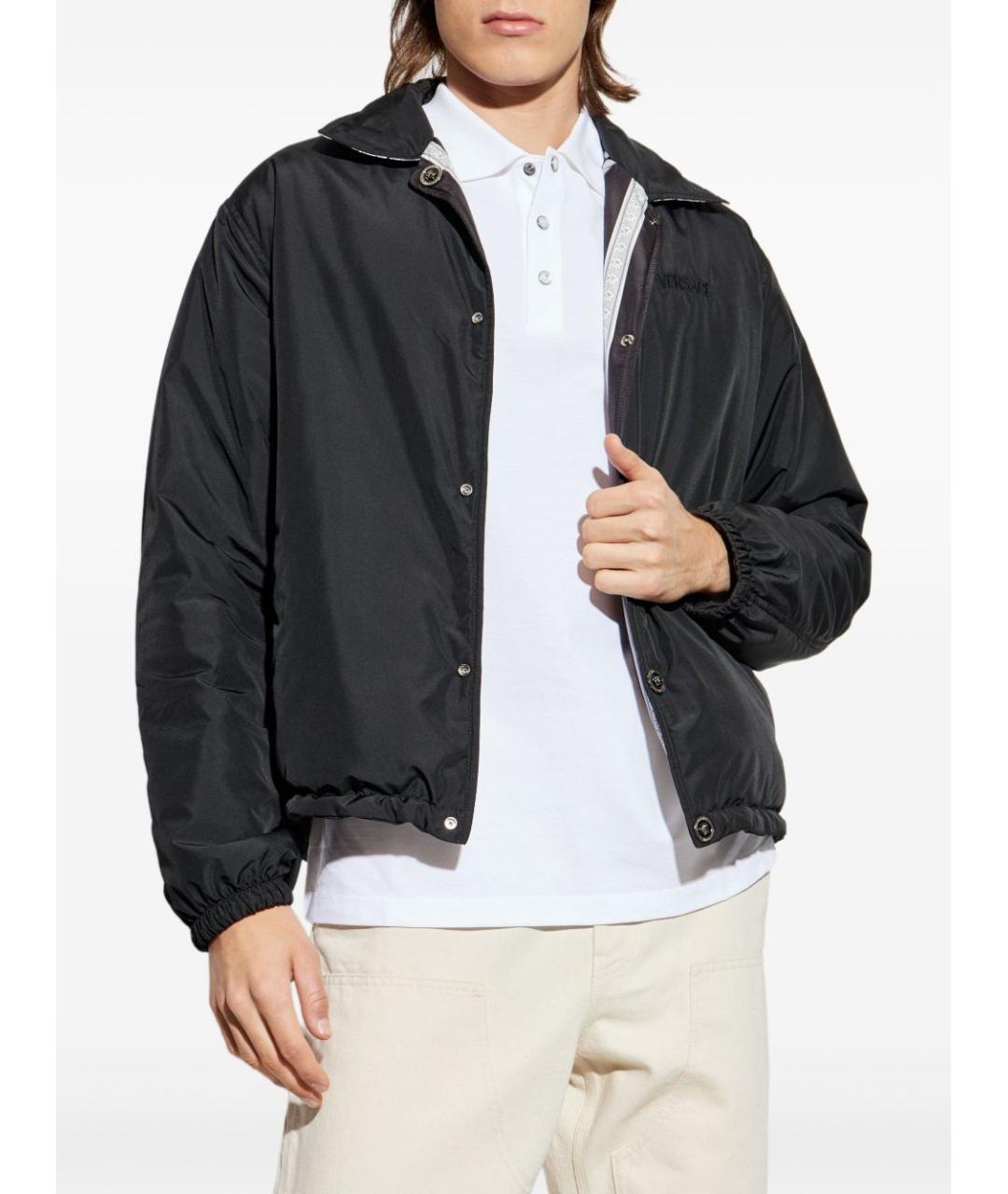 VERSACE Черная полиэстеровая куртка, фото 4