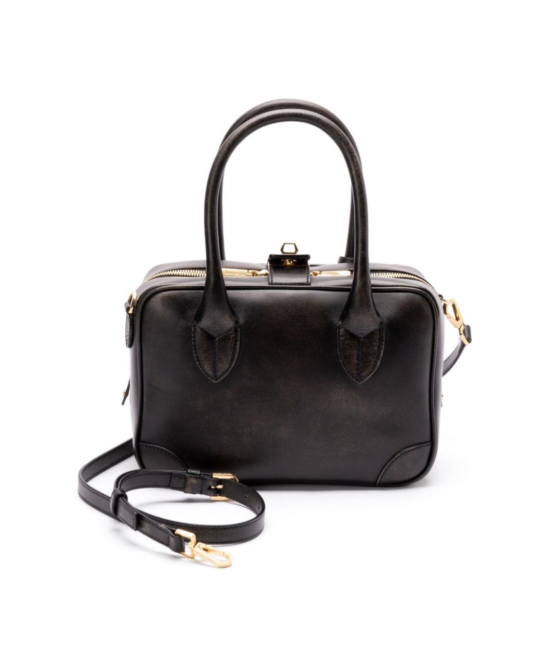 GOLDEN GOOSE DELUXE BRAND Черная кожаная сумка тоут, фото 3