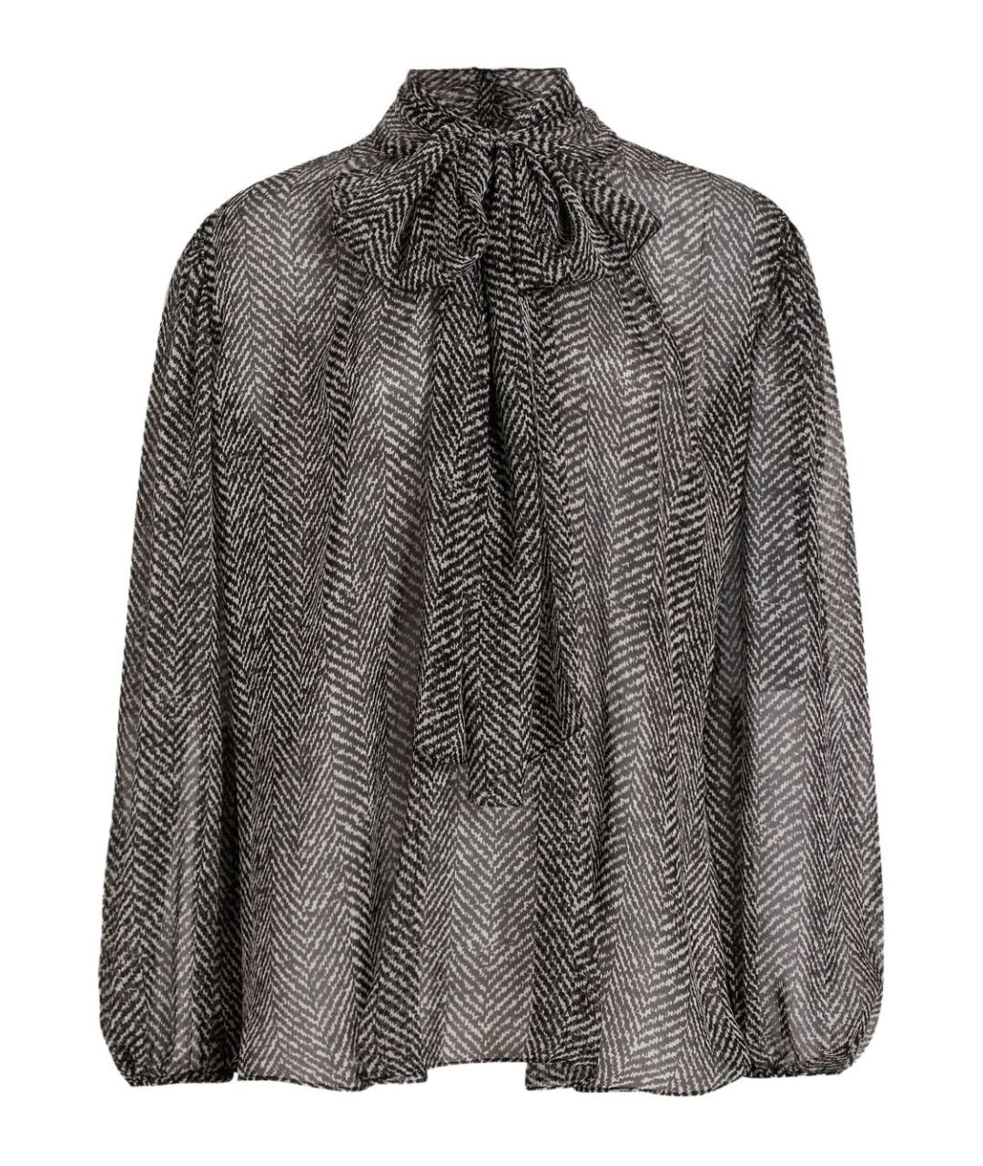 DOLCE&GABBANA Серая шелковая блузы, фото 1