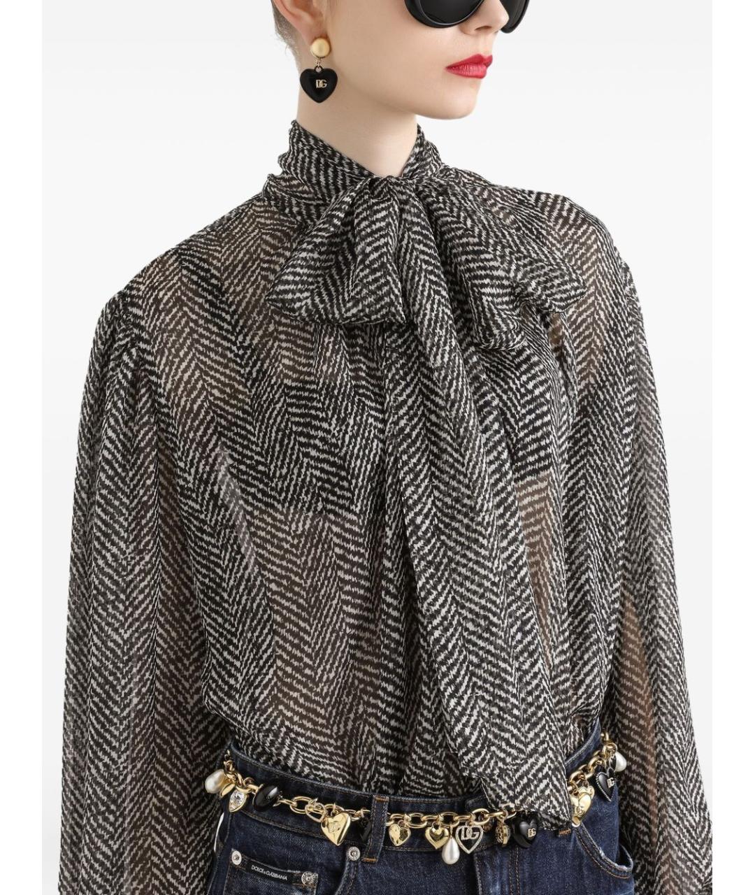 DOLCE&GABBANA Серая шелковая блузы, фото 2