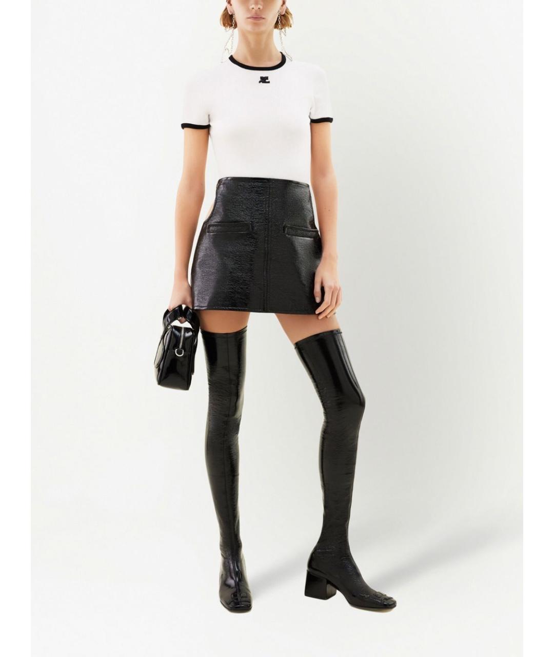 COURREGES Белая хлопковая футболка, фото 4