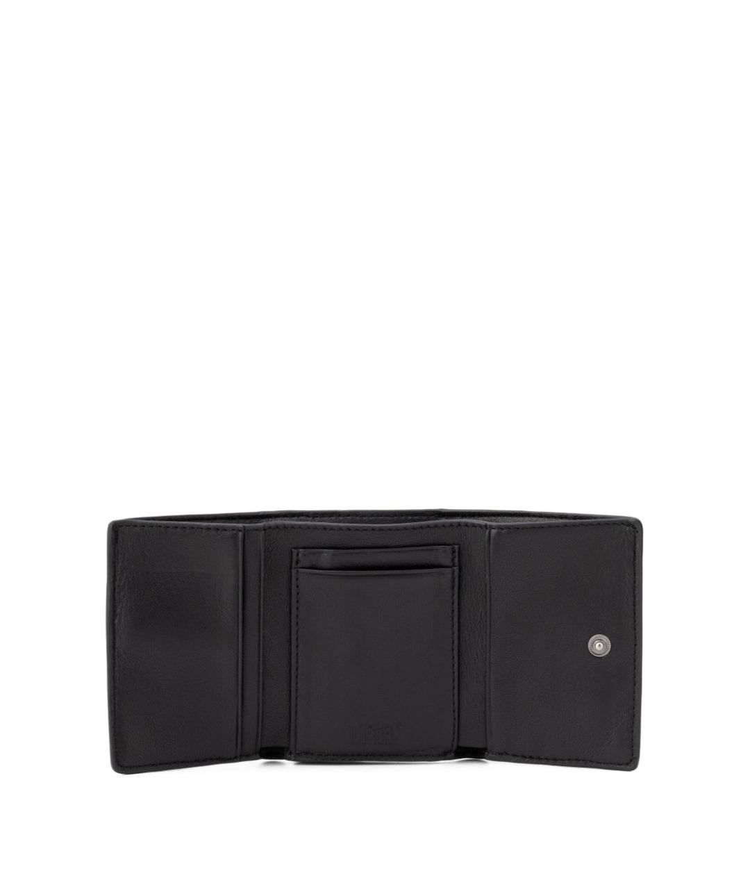 DIESEL Черный кожаный кошелек, фото 2