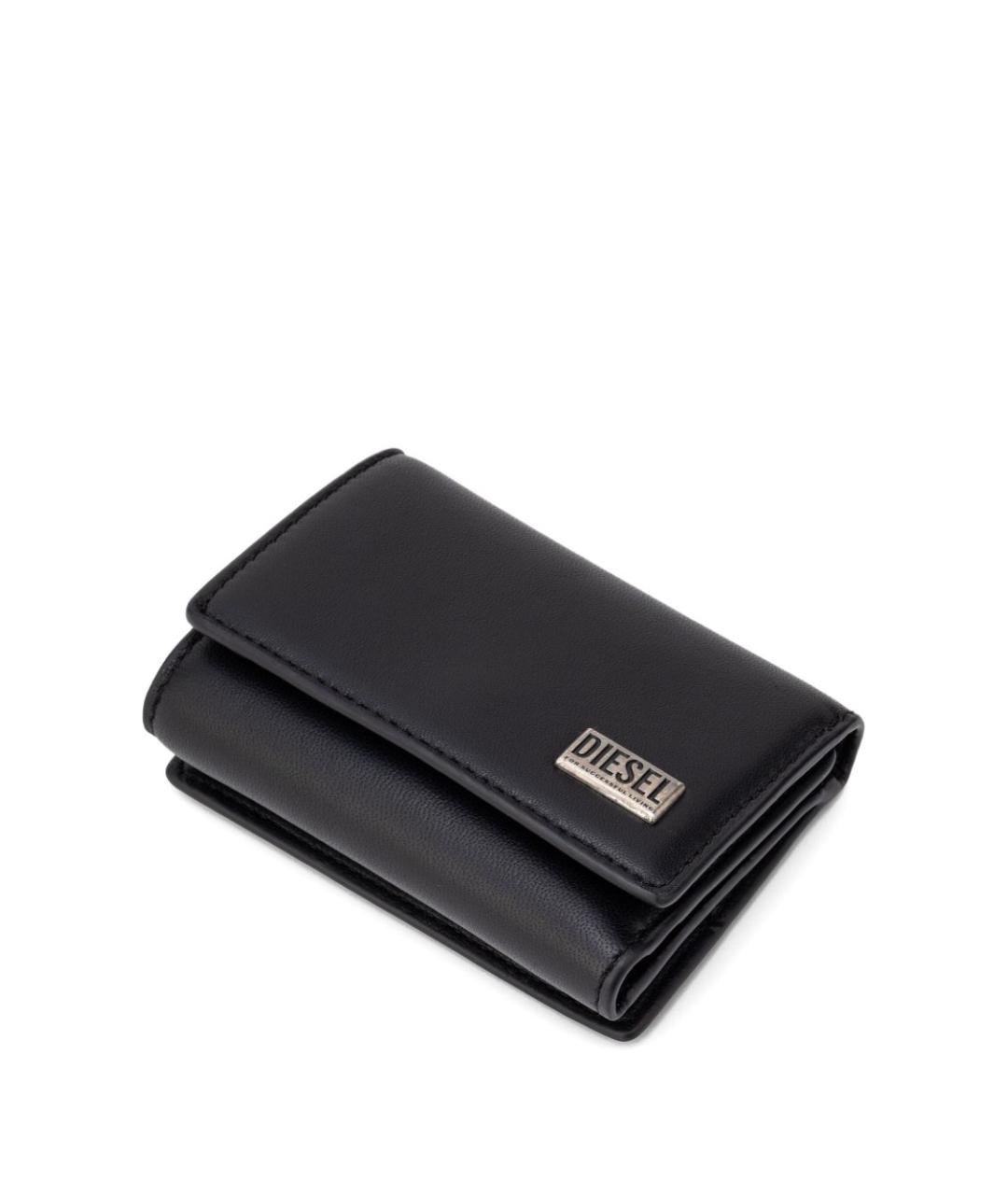 DIESEL Черный кожаный кошелек, фото 4