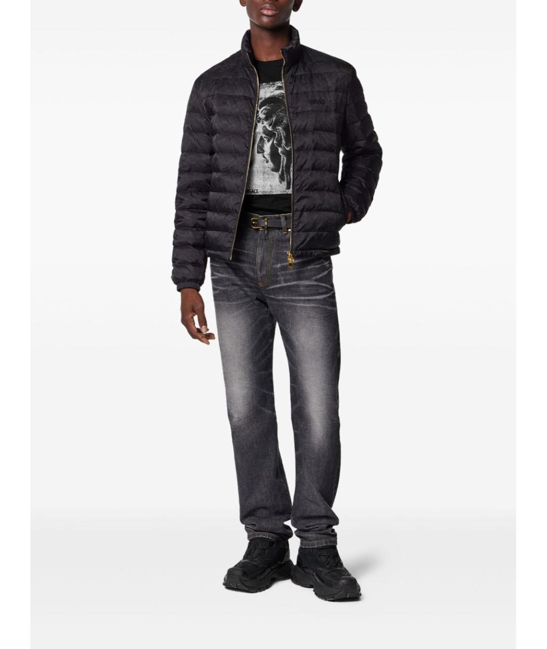 VERSACE Черная хлопковая футболка, фото 4