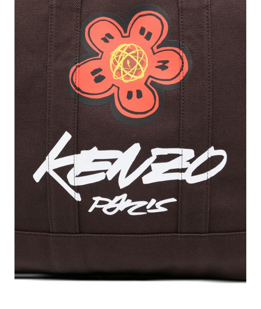 KENZO Коричневая хлопковая сумка тоут, фото 4