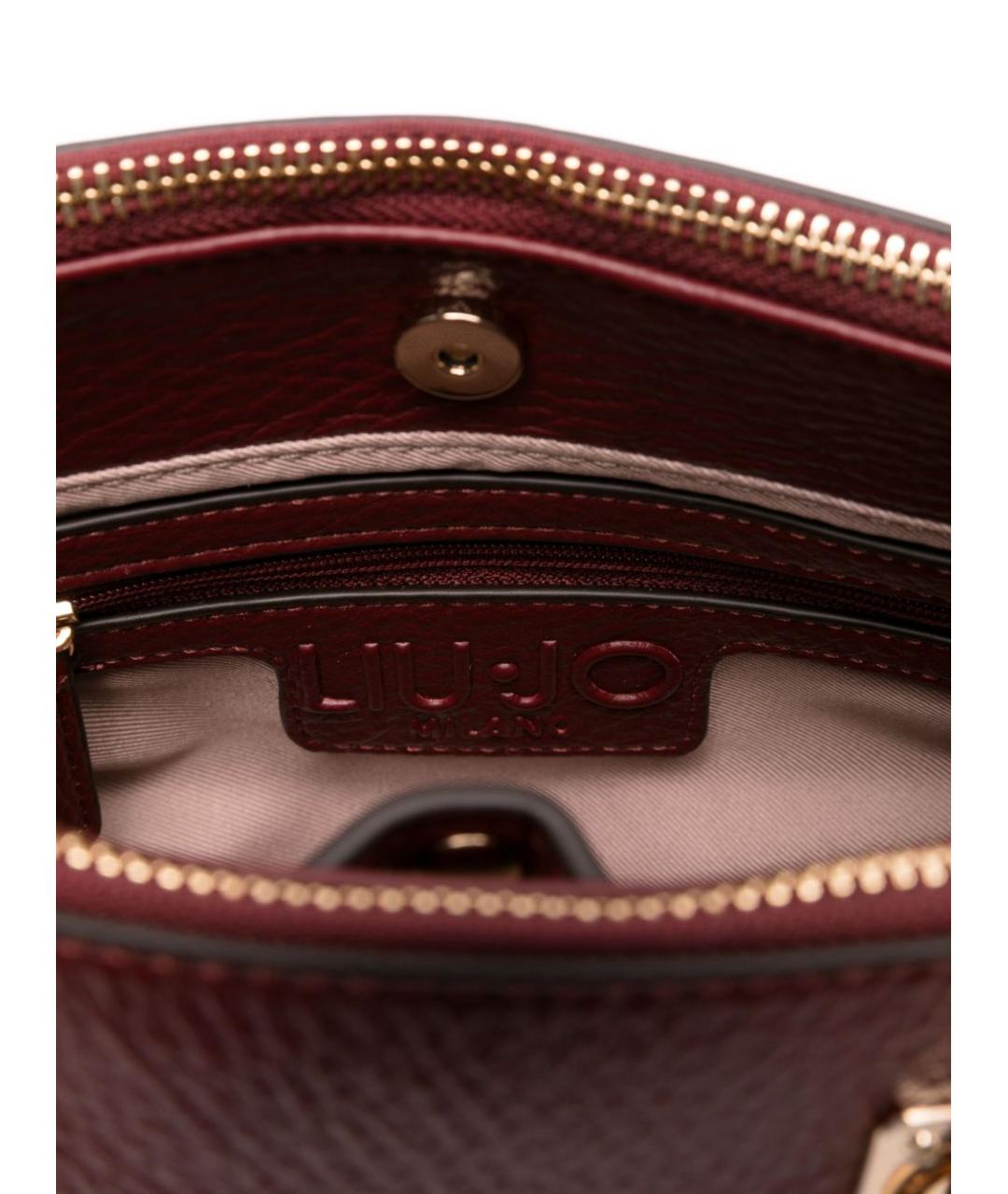 LIU JO Бордовая сумка с короткими ручками из искусственной кожи, фото 3