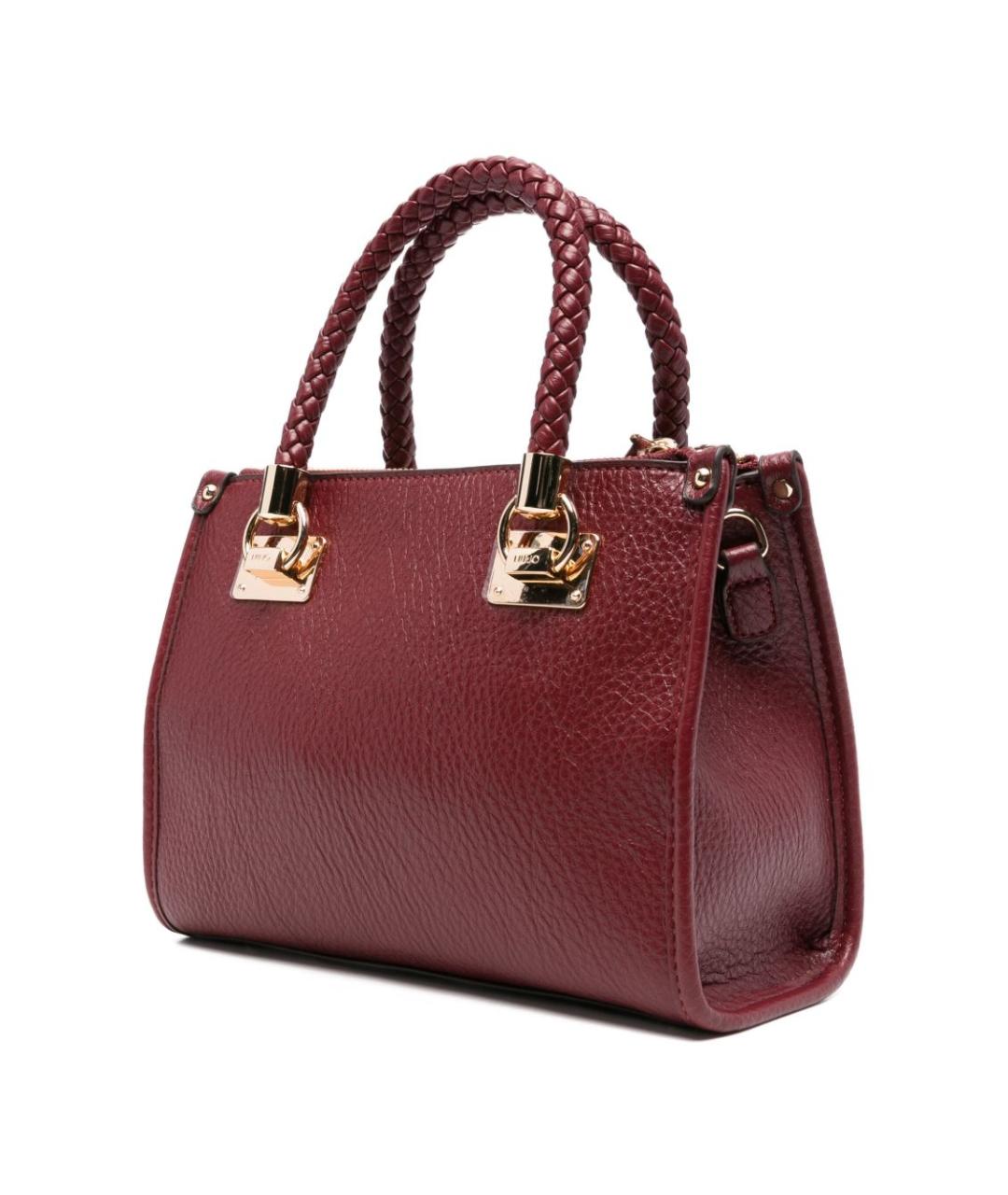 LIU JO Бордовая сумка с короткими ручками из искусственной кожи, фото 4