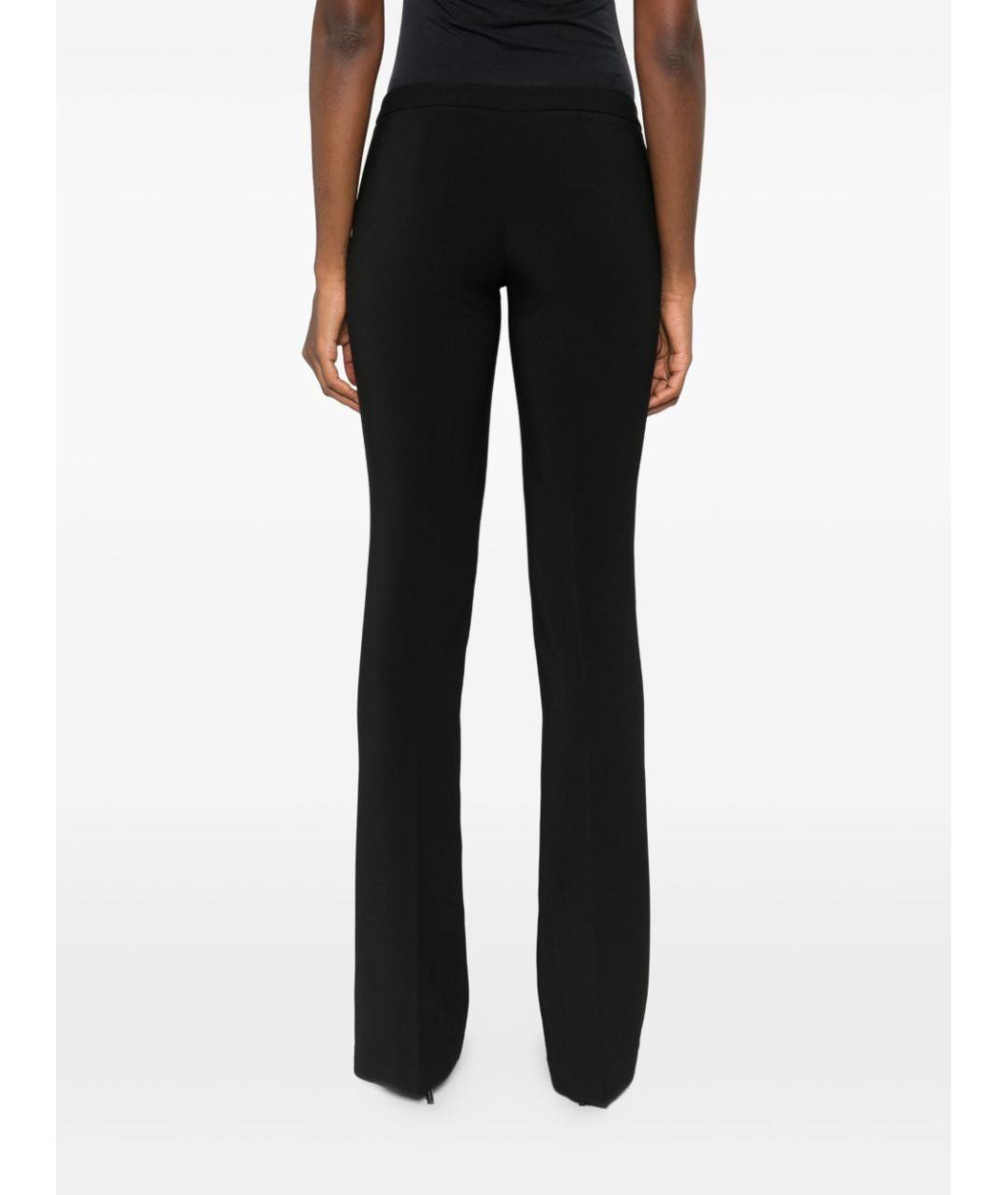 ELISABETTA FRANCHI Черные полиэстеровые прямые брюки, фото 4