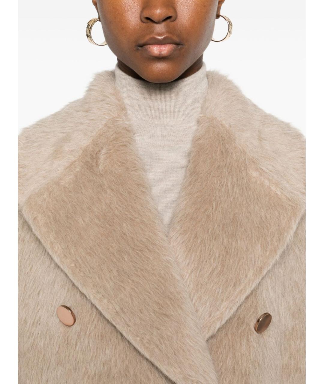 TAGLIATORE Бежевое шерстяное пальто, фото 3