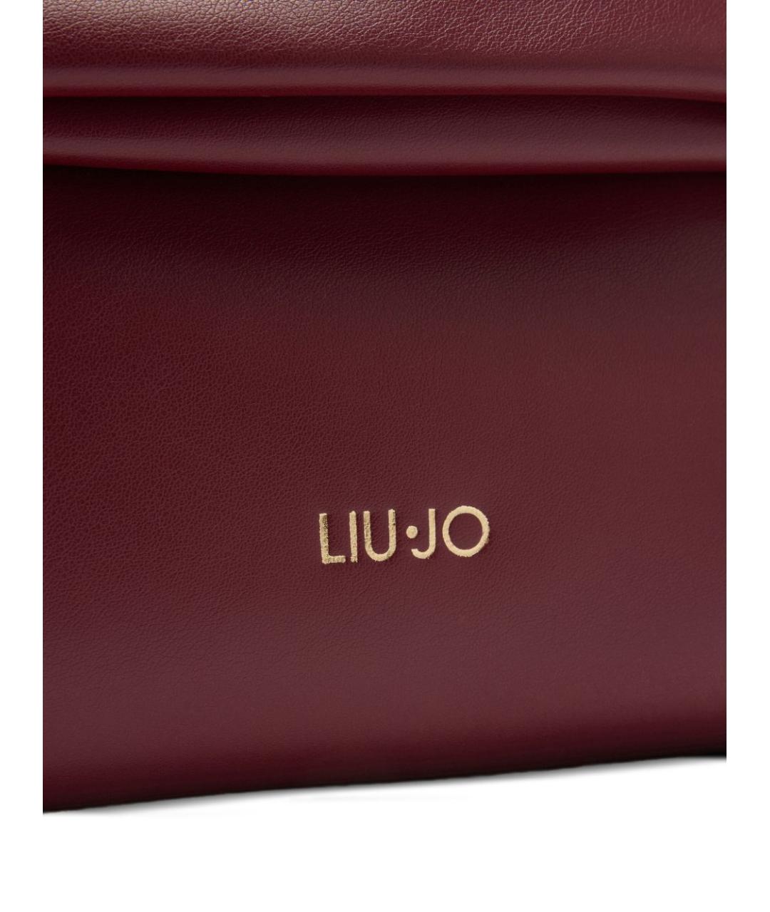 LIU JO Бордовая сумка с короткими ручками из искусственной кожи, фото 4