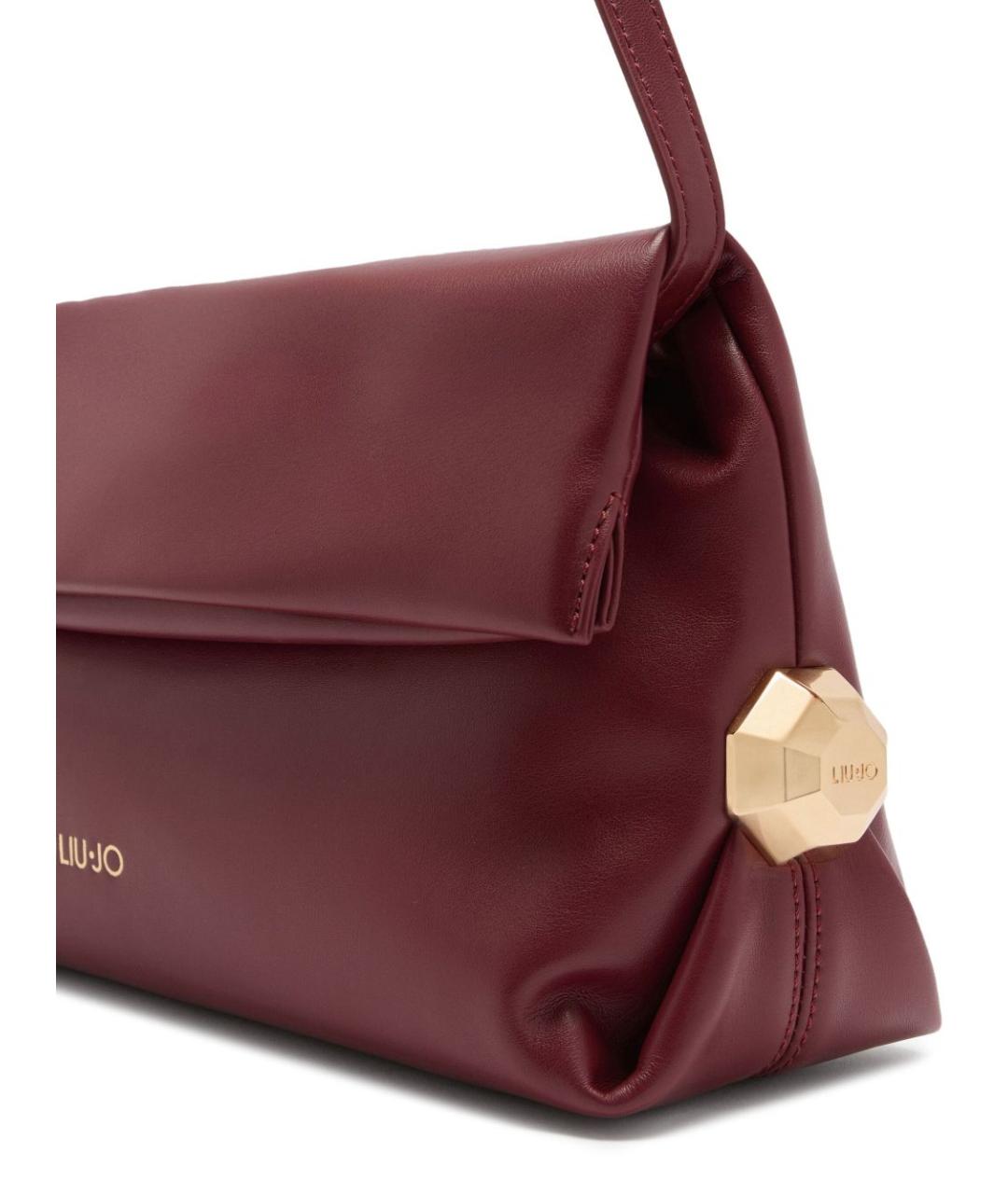 LIU JO Бордовая сумка с короткими ручками из искусственной кожи, фото 5