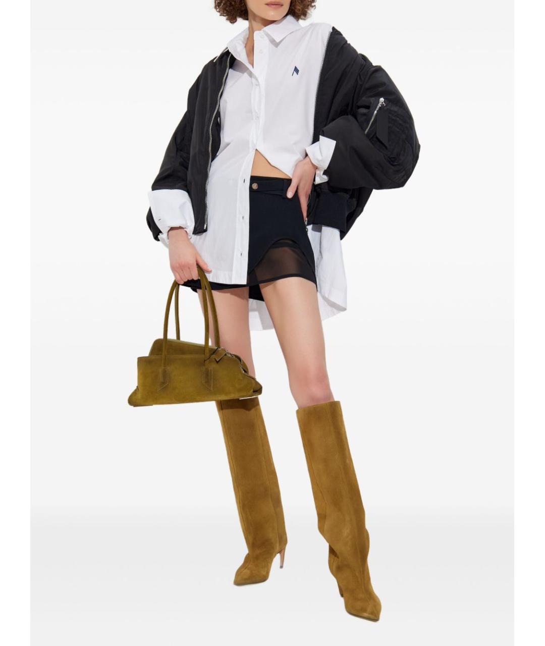 THE ATTICO Черная ацетатная юбка мини, фото 4