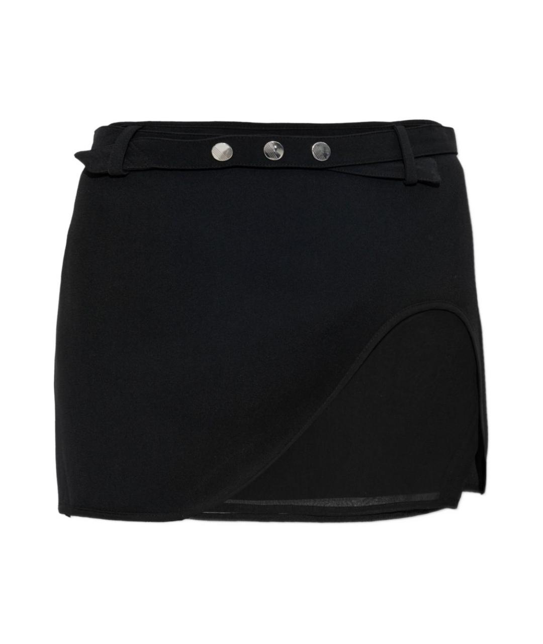 THE ATTICO Черная ацетатная юбка мини, фото 1