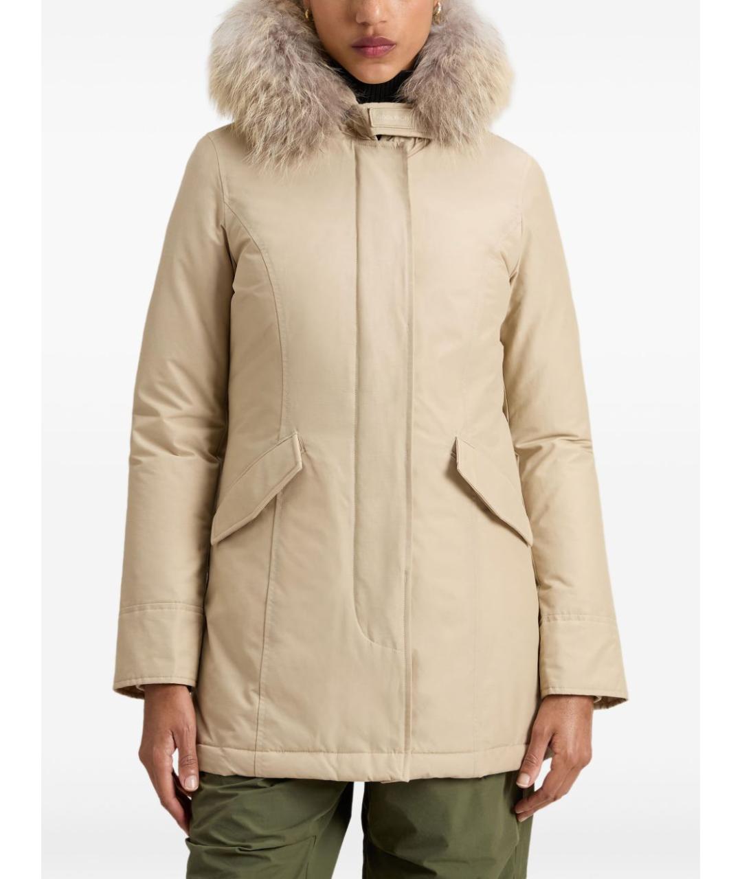 WOOLRICH Бежевая хлопко-эластановая парка, фото 3