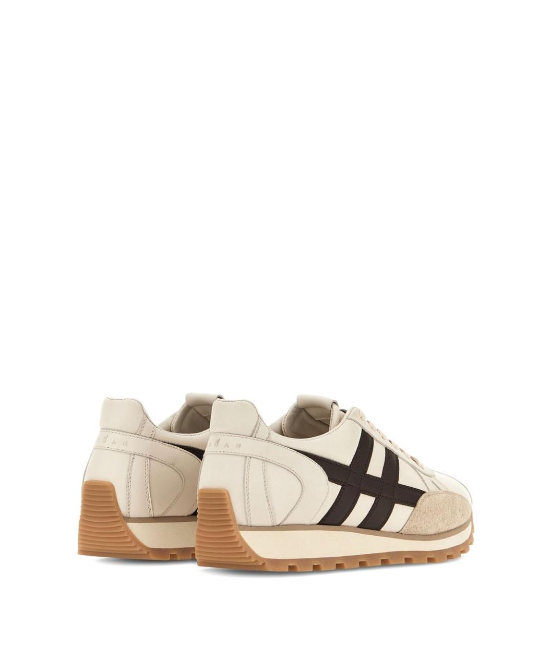 HOGAN Бежевые кожаные низкие кроссовки / кеды, фото 5