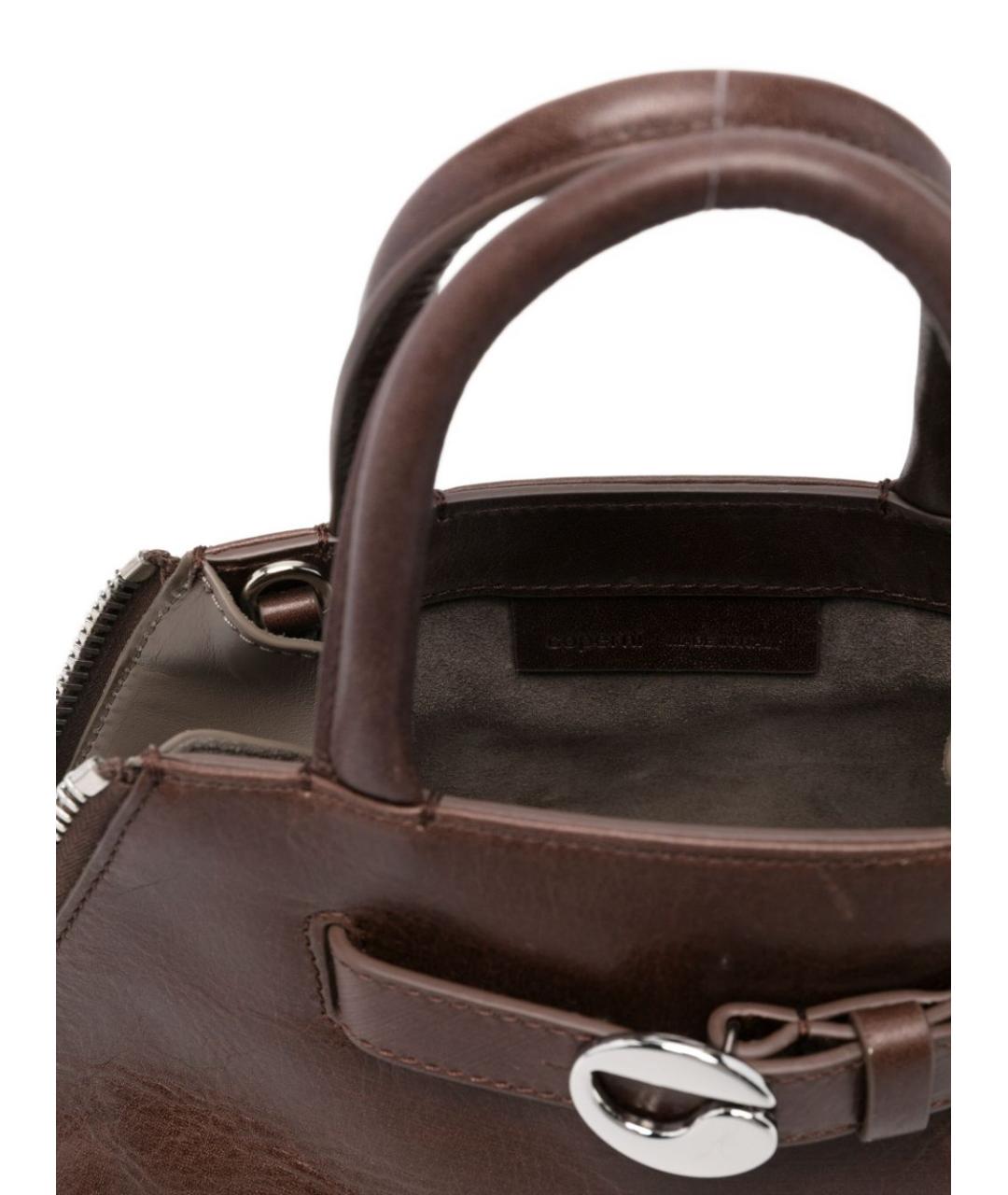COPERNI Коричневая кожаная сумка с короткими ручками, фото 5