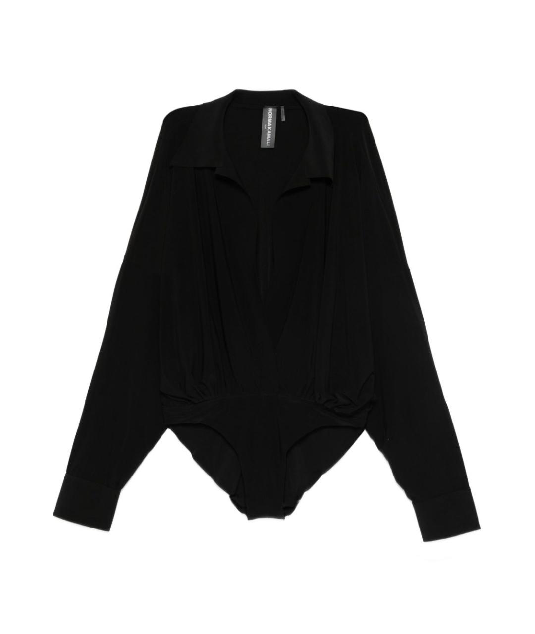 NORMA KAMALI Черное полиэстеровое боди, фото 1