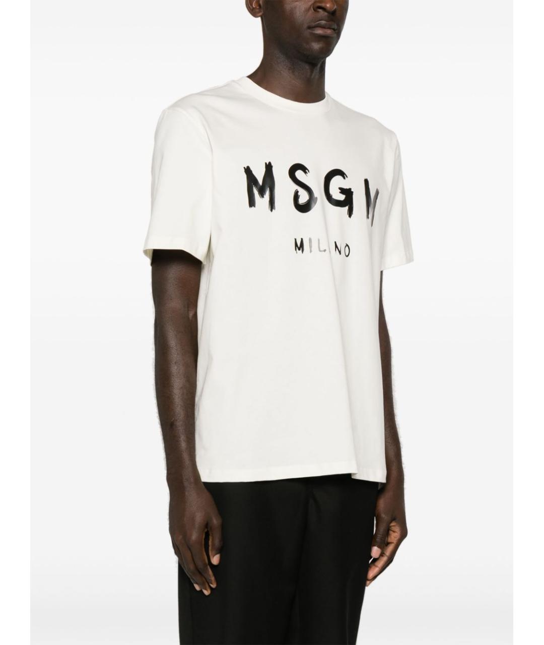 MSGM Белая хлопковая футболка, фото 3