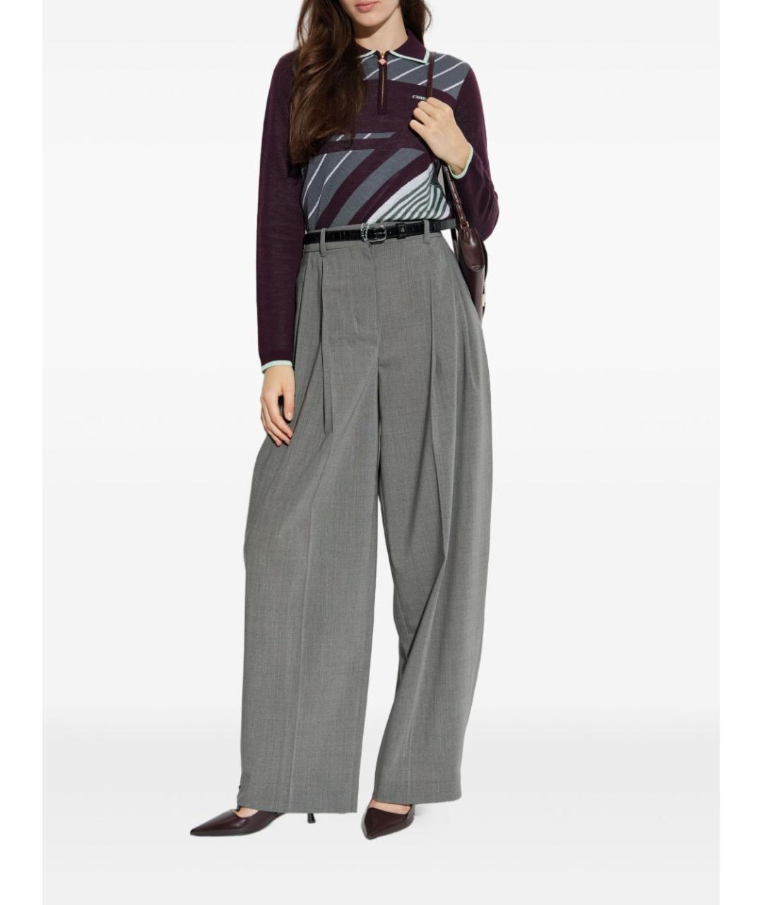 CASABLANCA Фиолетовый шерстяной джемпер / свитер, фото 3