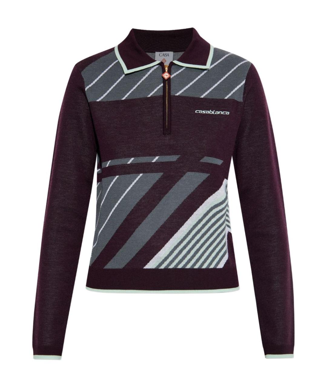 CASABLANCA Фиолетовый шерстяной джемпер / свитер, фото 1