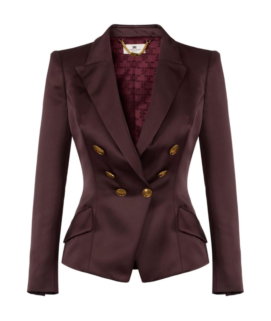 ELISABETTA FRANCHI Бордовый полиэстеровый жакет/пиджак, фото 1