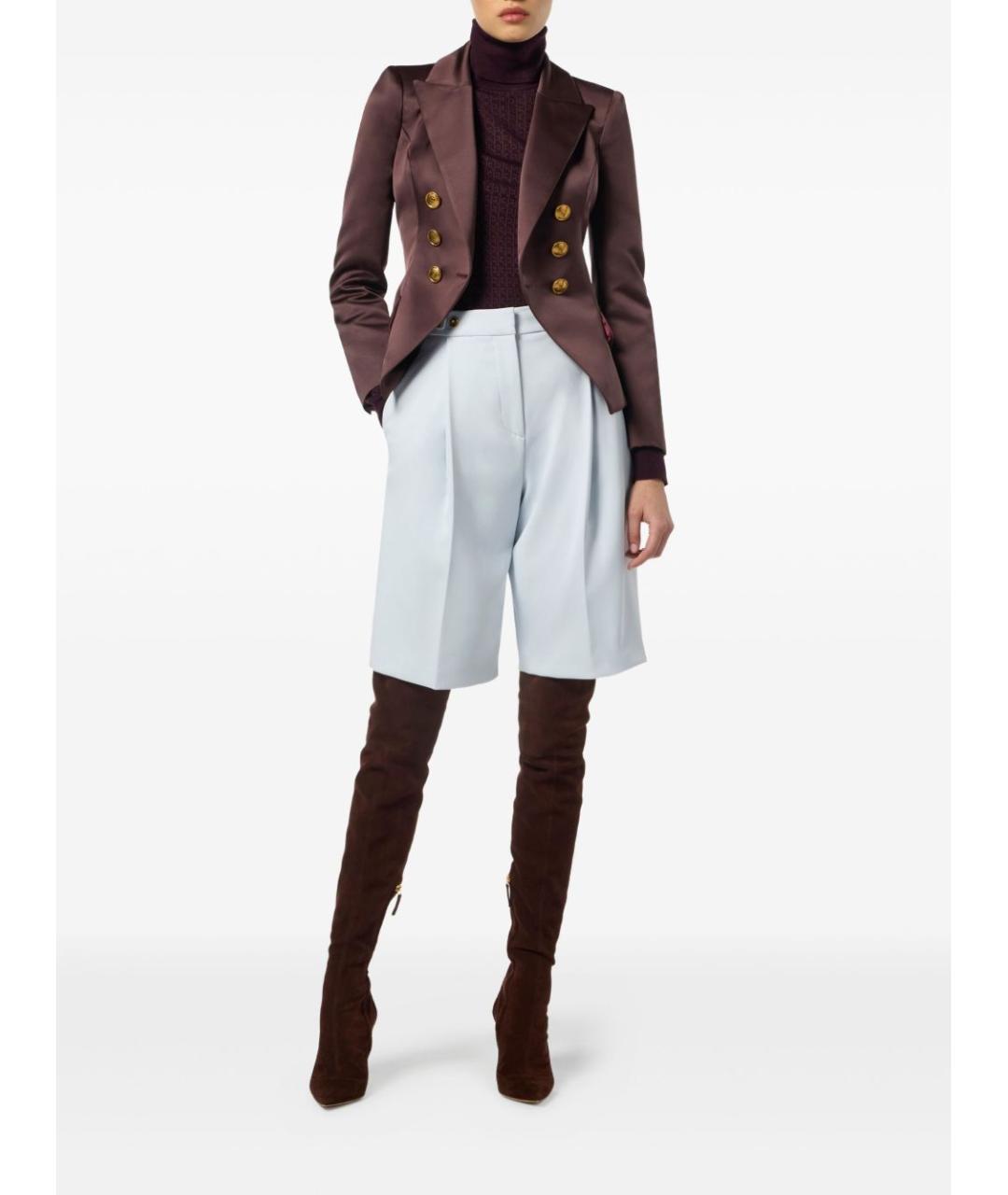 ELISABETTA FRANCHI Бордовый полиэстеровый жакет/пиджак, фото 2