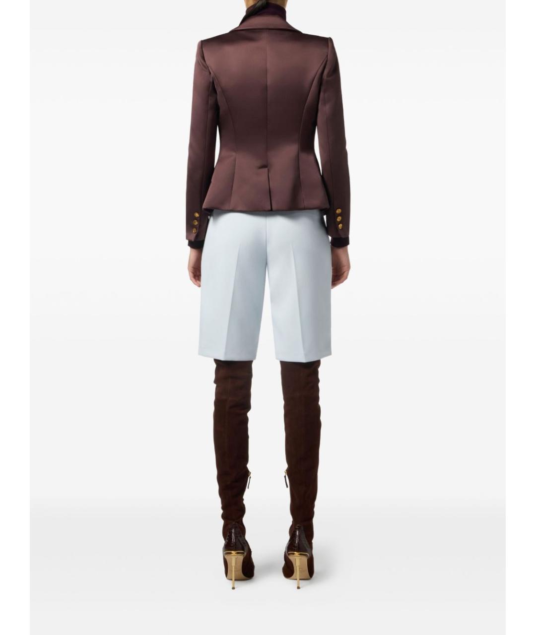 ELISABETTA FRANCHI Бордовый полиэстеровый жакет/пиджак, фото 4