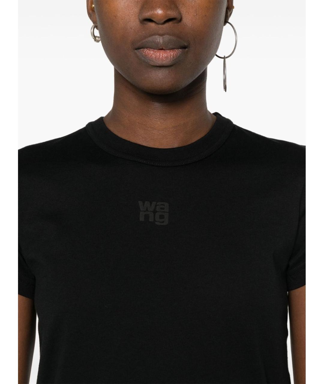 ALEXANDER WANG Черная хлопковая футболка, фото 2
