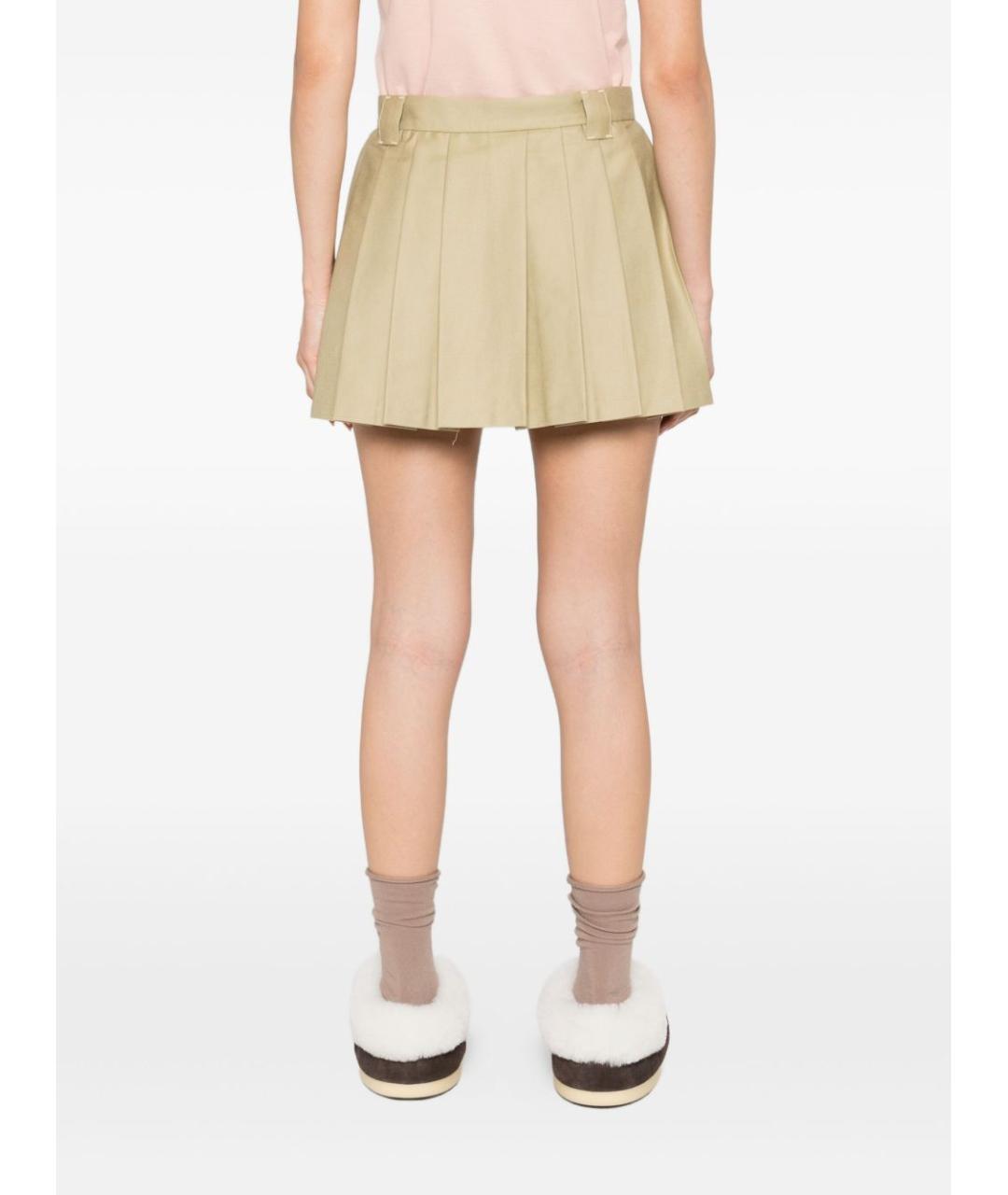 MONCLER Бежевая хлопковая юбка мини, фото 5