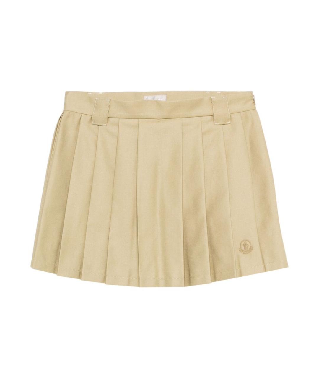 MONCLER Бежевая хлопковая юбка мини, фото 1