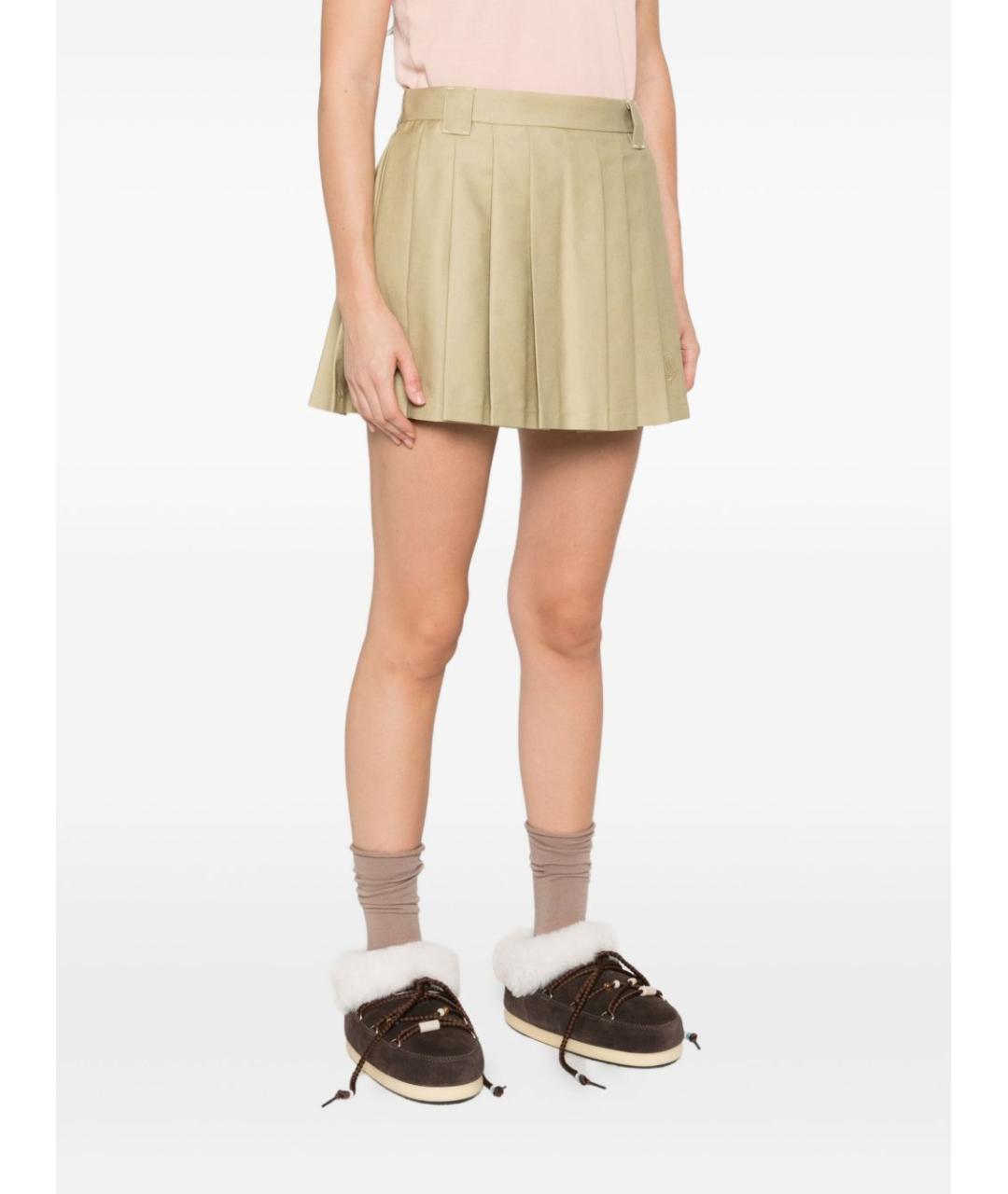 MONCLER Бежевая хлопковая юбка мини, фото 3