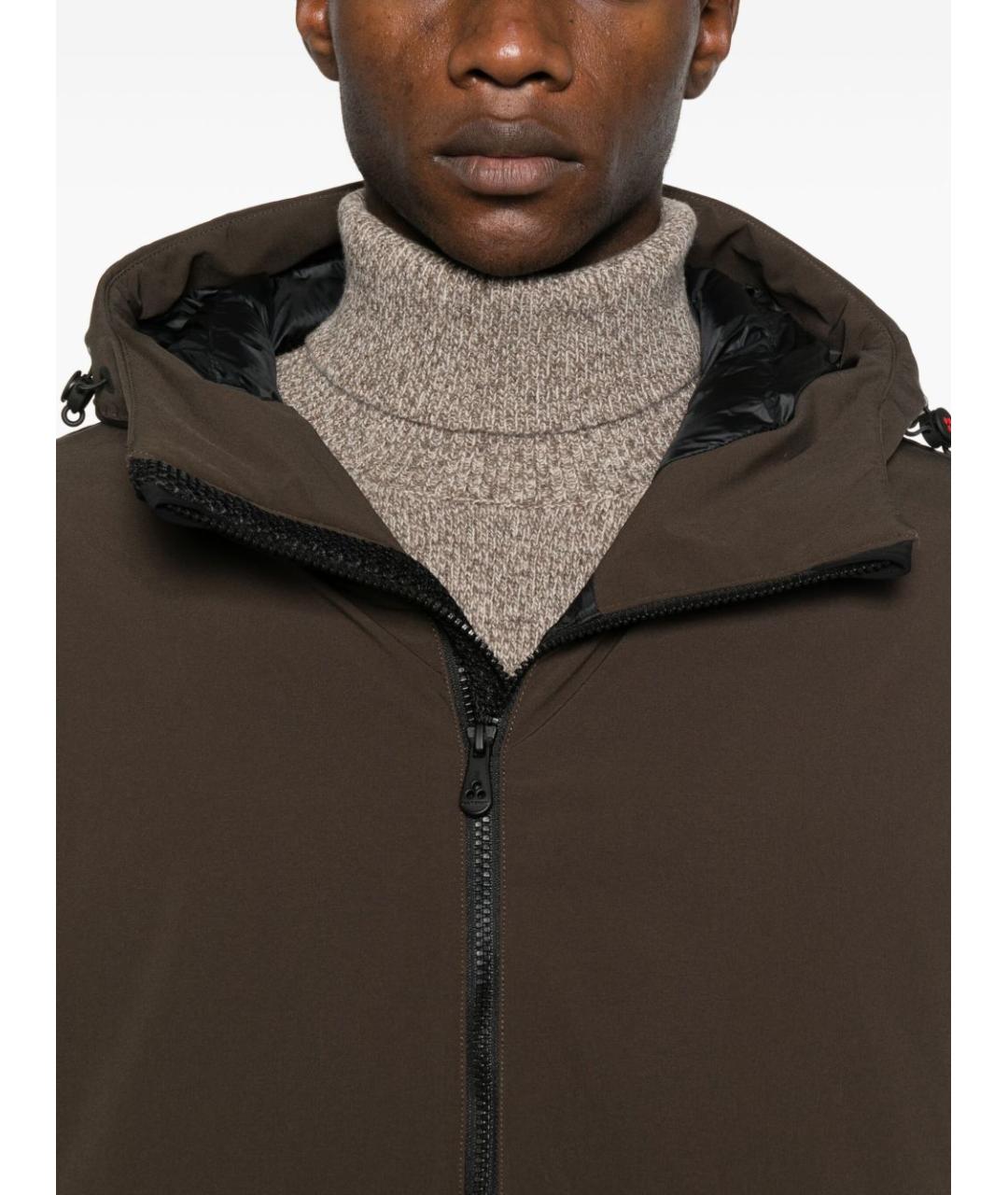 PEUTEREY Коричневая полиэстеровая парка, фото 4