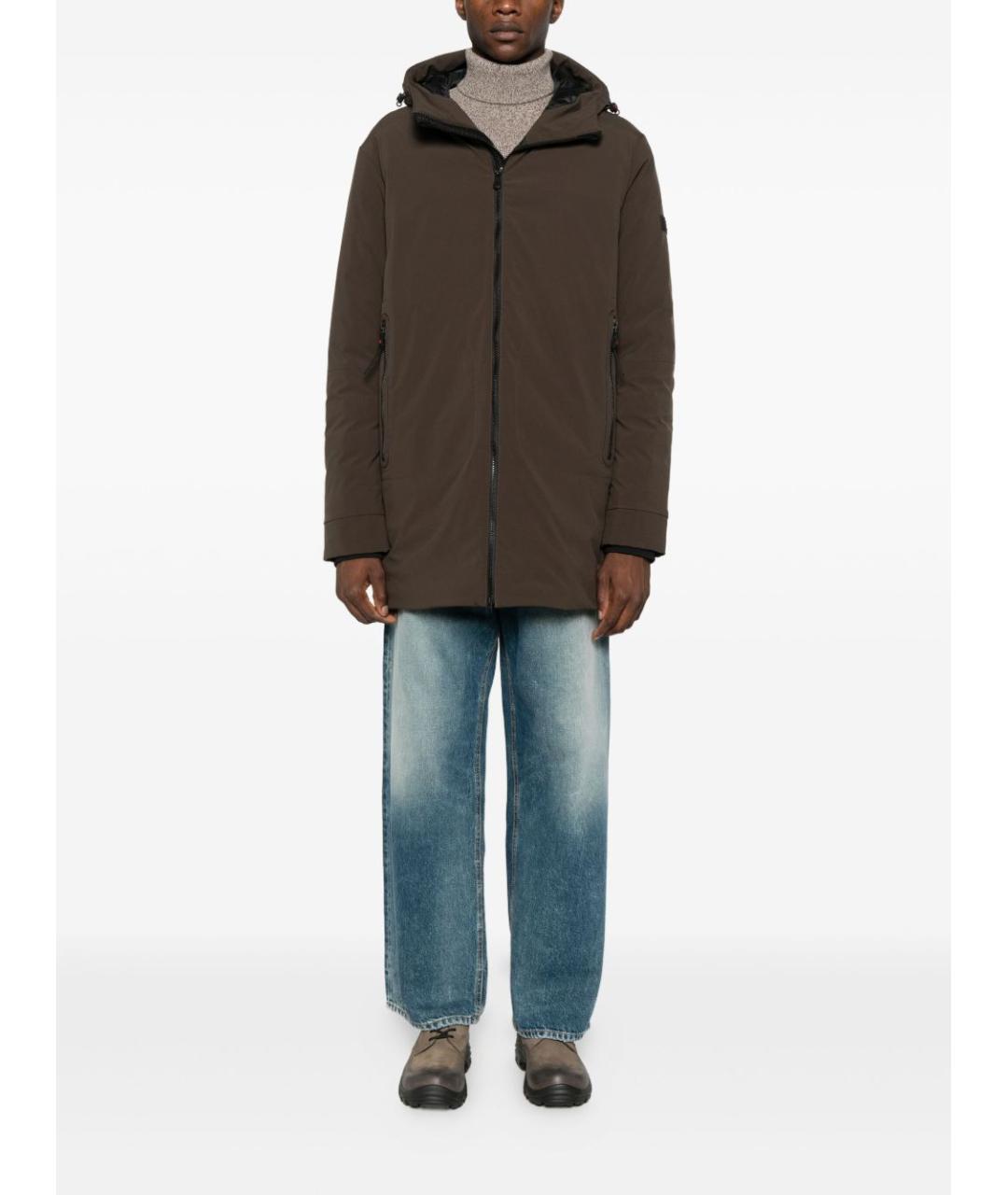 PEUTEREY Коричневая полиэстеровая парка, фото 2