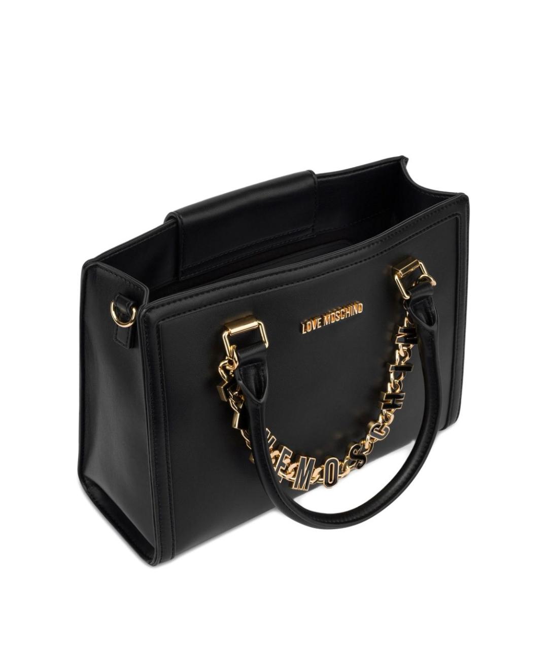 LOVE MOSCHINO Черная сумка тоут из искусственной кожи, фото 3