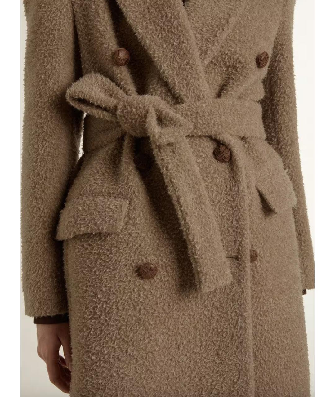 GOLDEN GOOSE DELUXE BRAND Бежевое шерстяное пальто, фото 3