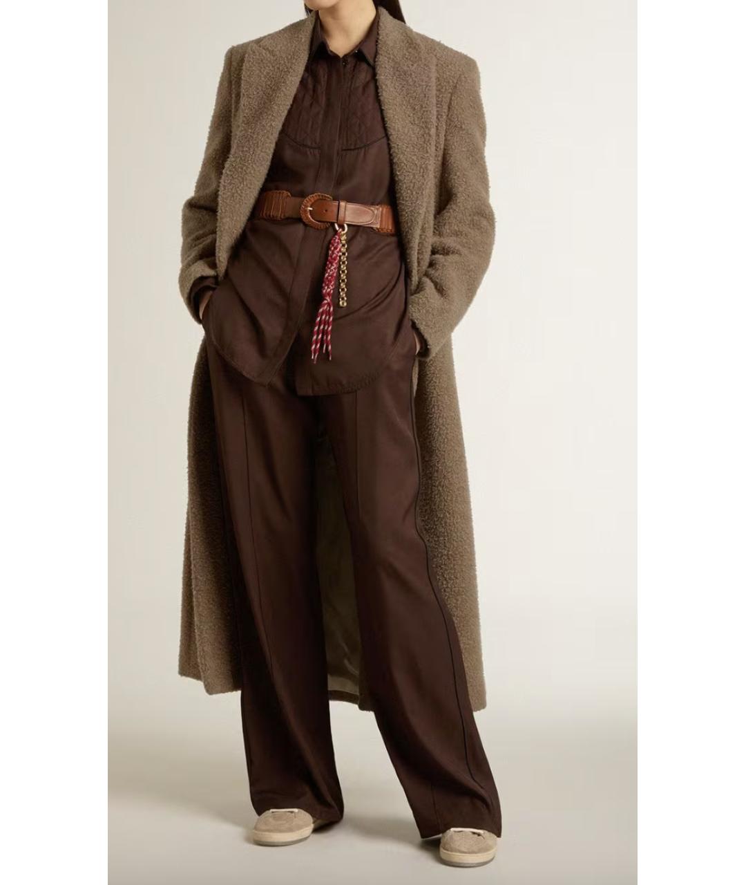 GOLDEN GOOSE DELUXE BRAND Бежевое шерстяное пальто, фото 5