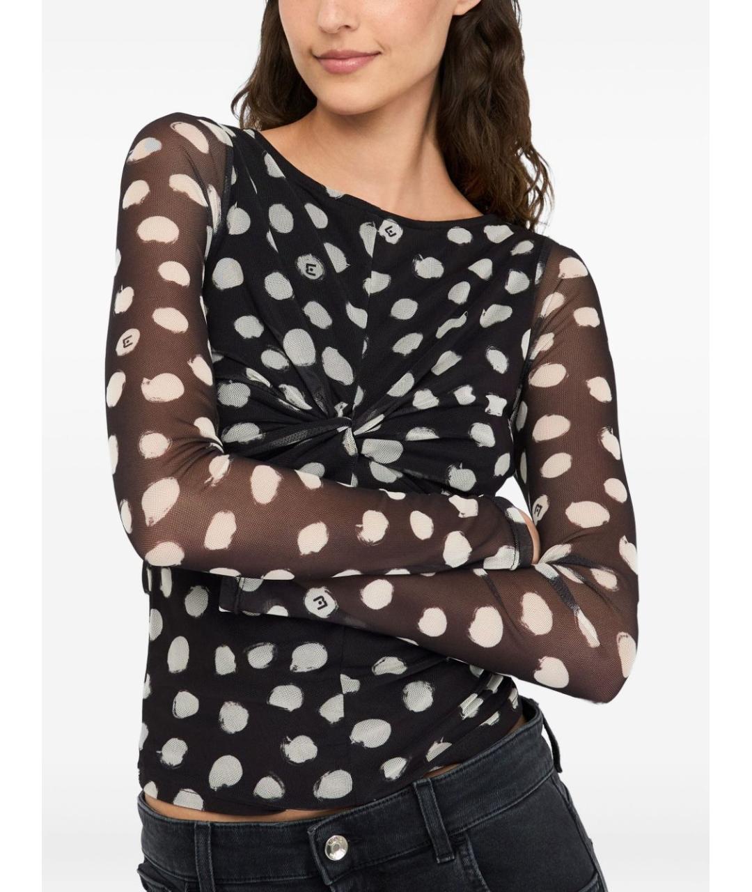 LIU JO Черная полиэстеровая блузы, фото 4